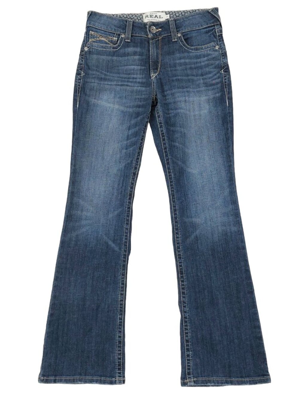 Ariat R.E.A.L. Lexie Bootcut Jeans Womens 30R, Perfect Rise, Missouri Wash Blue
